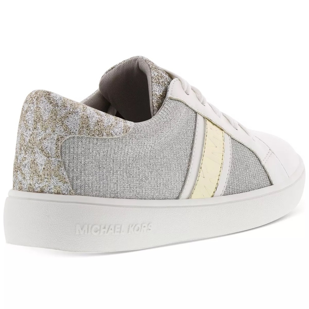 Michael Kors Toddler Girls Jem Square Sneakers in Silver-Gold Size 6 - Picture 4 of 16